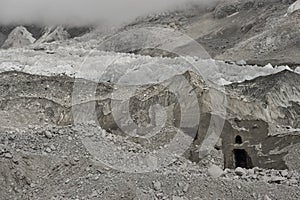 Khumbu Glacier near the famous and dangerous Khumbu IceFall, Himalaya. Nepal photo