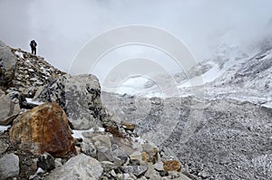 Khumbu icefall - hiking to South Everest Base Camp in Himalayas photo