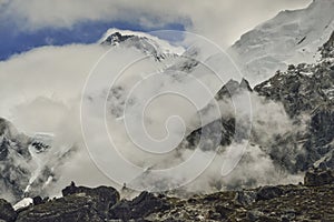 Khumbu Valley from Gorak Shep. Himalaya, Nepal. photo
