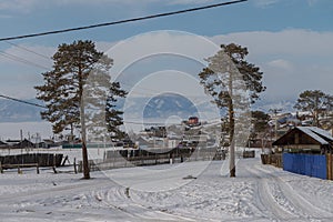 Khuzhir village near Lake Baikal, Russia Mar 2018