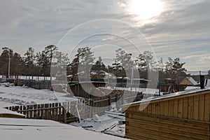 Khuzhir village near Lake Baikal, Russia Mar 2018