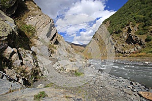 Khvakhidistskali river in Tusheti region, Georgia