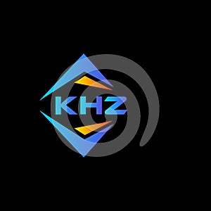 KHZ abstract technology logo design on Black background. KHZ creative initials letter logo concept photo