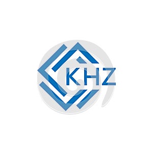 KHZ letter logo design on white background. KHZ creative circle letter logo concept photo