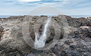 Kiama Blowhole in Action in Sydney with Blue Sky. Australia