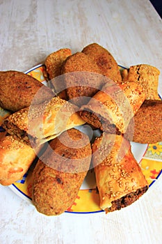 Kibbeh and bourek on a plate