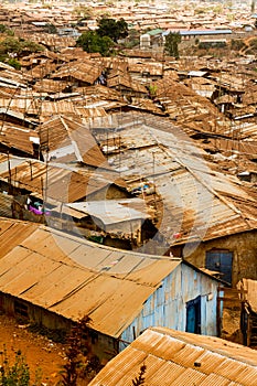Kibera slums homes seen into the horizon