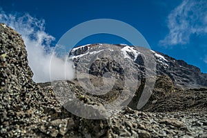 Kibo peak in Mount Kilimanjaro, Tanzania