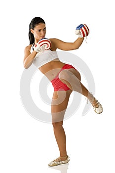 Kick boxing woman