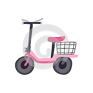 kick electric scooter cartoon vector illustration