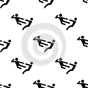 kick in flight icon. Element of Fight icons for mobile concept and web apps. Pattern repeat seamless kick in flight icon can be us