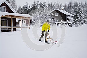 Kick off sled in Sweden