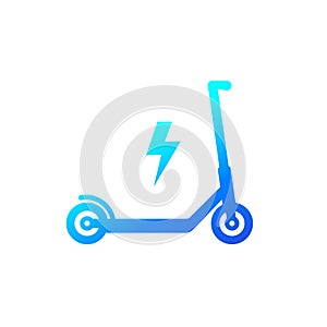 Kick scooter, electric transport icon