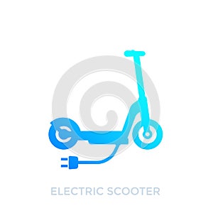 Kick scooter, electric transport, vector icon