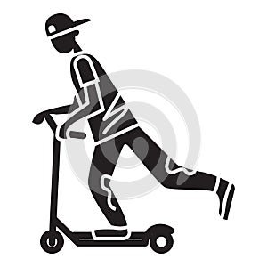 Kick scooter icon, simple style