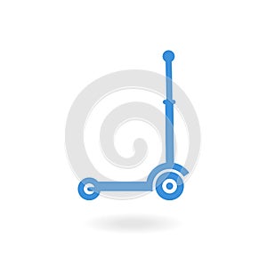 Kick scooter isolated on white. Bicycle. Bike icon vector. Roller scooter equipment