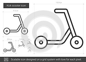 Kick scooter line icon. photo