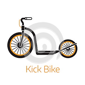 Kick Scooter Outline BW Icon or Logo