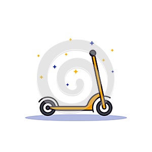 Kick scooter on white, vector illustration