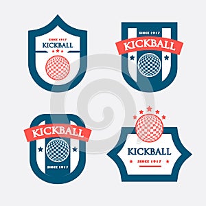 kickball badges design vector logo isolated illustration