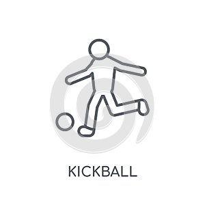 kickball linear icon. Modern outline kickball logo concept on wh