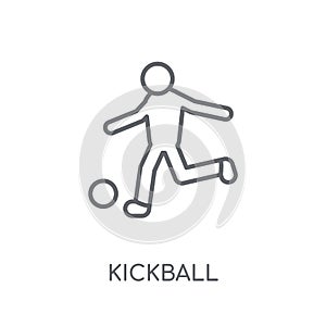 kickball linear icon. Modern outline kickball logo concept on wh photo