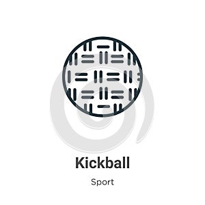 Kickball outline vector icon. Thin line black kickball icon, flat vector simple element illustration from editable sport concept photo