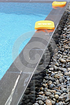 Kickboard in the swimming pool.