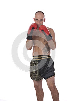 Kickboxer with guard up