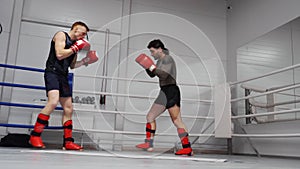 Kickboxers Fight Train Sport Ring Workout Session
