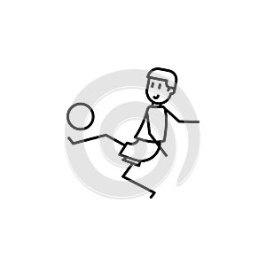 the kicker strikes ball icon. Element of soccer player icon for mobile concept and web apps. Thin line the kicker strikes ball ico