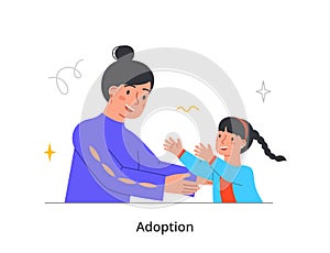 Kid adoption concept