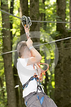 Kid in adventure park