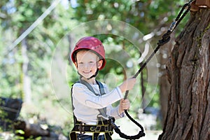 Kid in adventure park