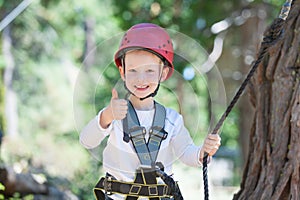 Kid at adventure park