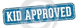 kid approved rectangular sign. kid approved stamp