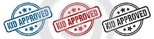 kid approved stamp. kid approved round isolated sign.