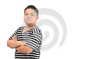 Kid Asian boy face expression envy, jealous isolated white background