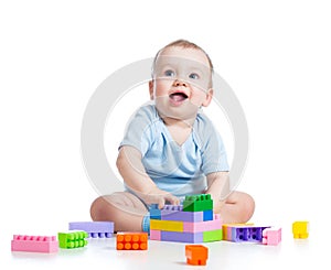 Kid baby boy playing