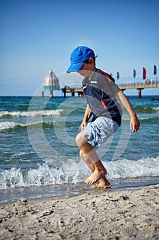 Kid on Baltic Sea Beach Zingst