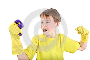 Kid with Bath Sponge