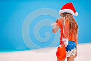Kid on the beach in Christmas vacation