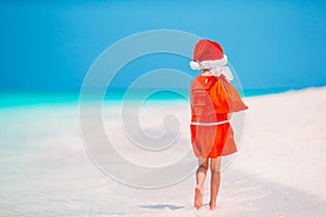 Kid on the beach in Christmas vacation