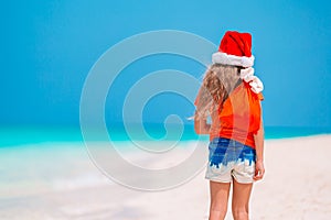 Kid on the beach in Christmas vacation