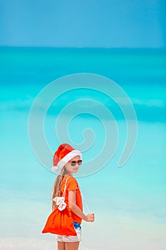 Kid on the beach in Christmas vacation