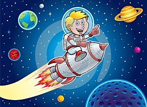 Kid Blasting Through Outer Space photo