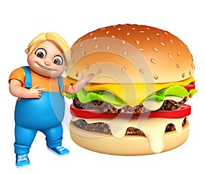 Kid boy with Burger