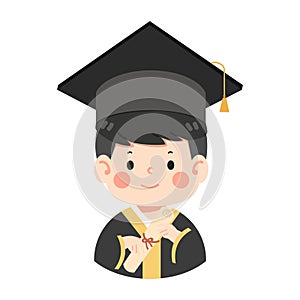 Kid boy Graduated student cartoon