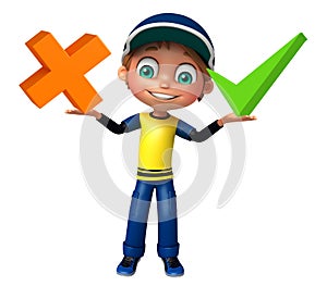 Kid boy with Math sign