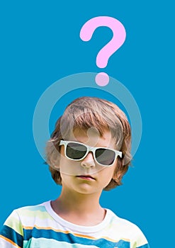 Kid Boy with question mark